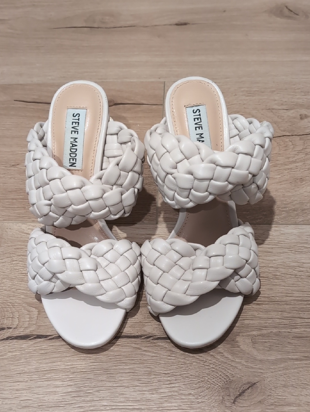Steve Madden Bone Braided Double-Strap Slide Heels